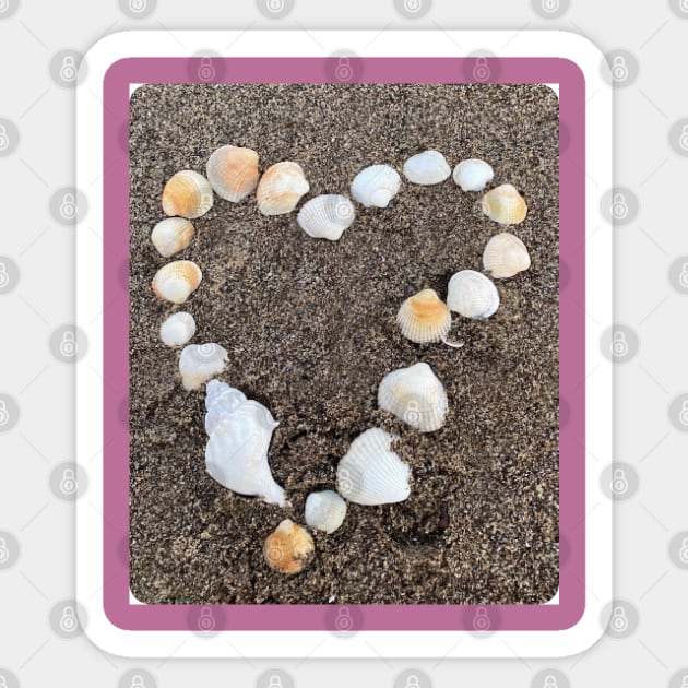 Heart on the beach Summer love Sticker by Nf.Maint